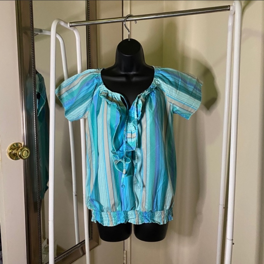 Tie Front Striped Blouse